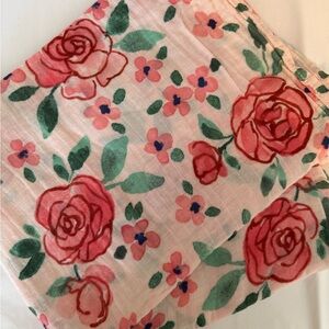 Cloud Island Floral Kids Muslin Blanket - Pink and Green